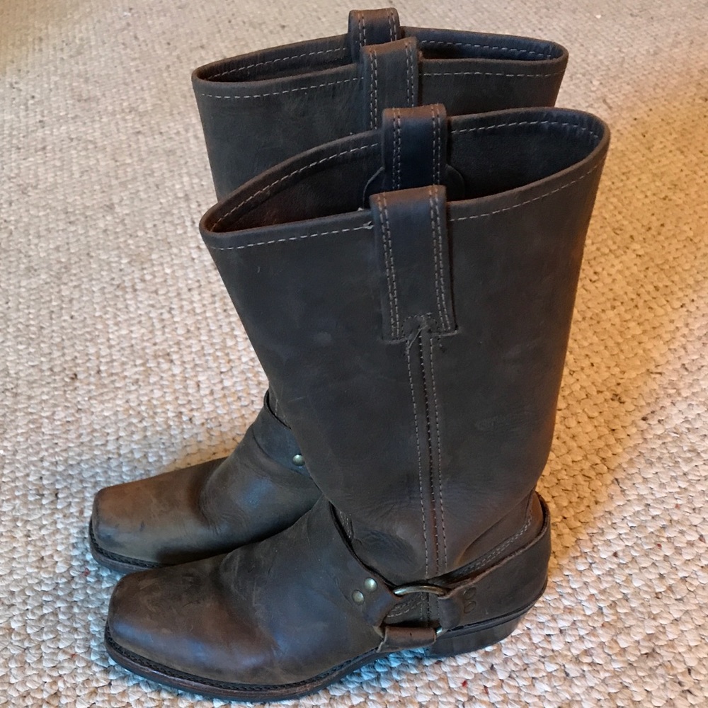 Brown FRYE harness boots
